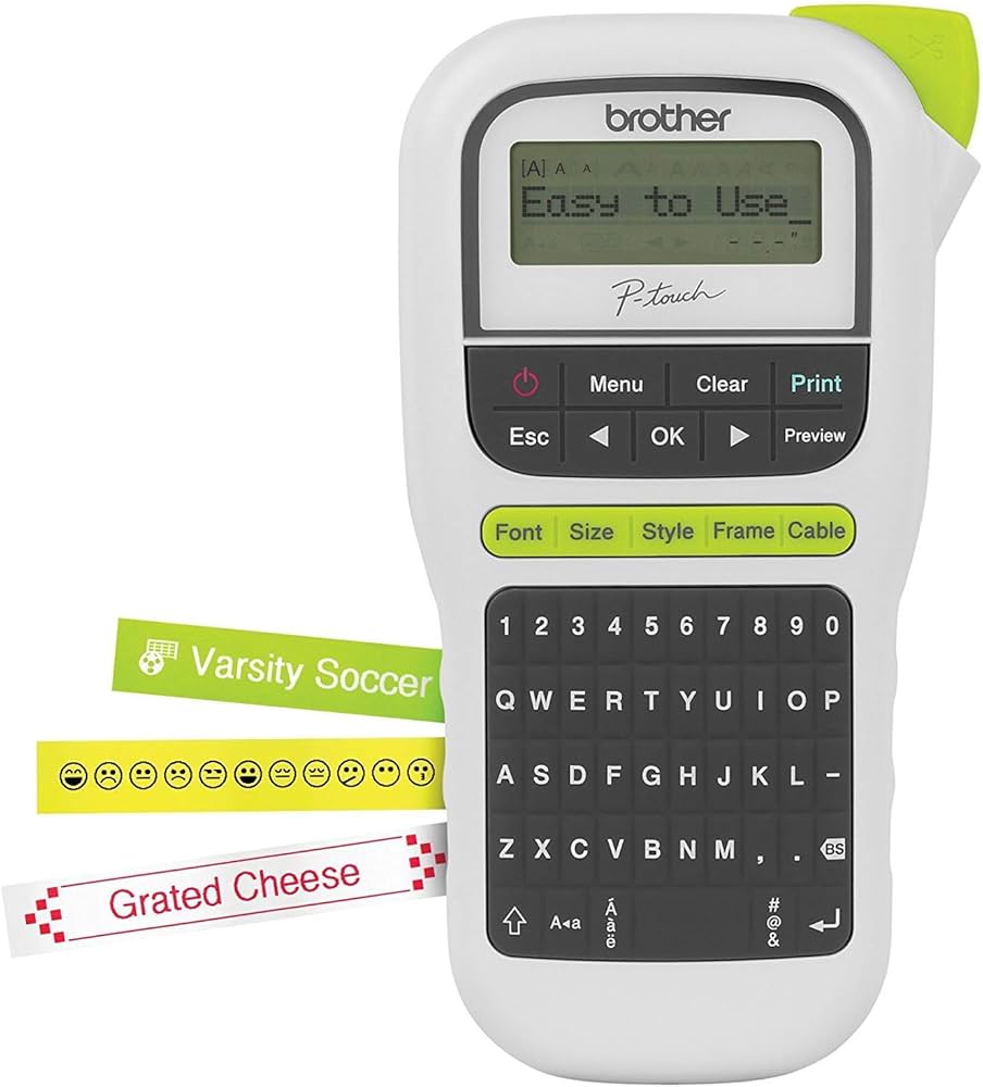 Brother PTH -110 Portable Handheld Electronic Labeler TZ-TAPES - 6,9,12 MM