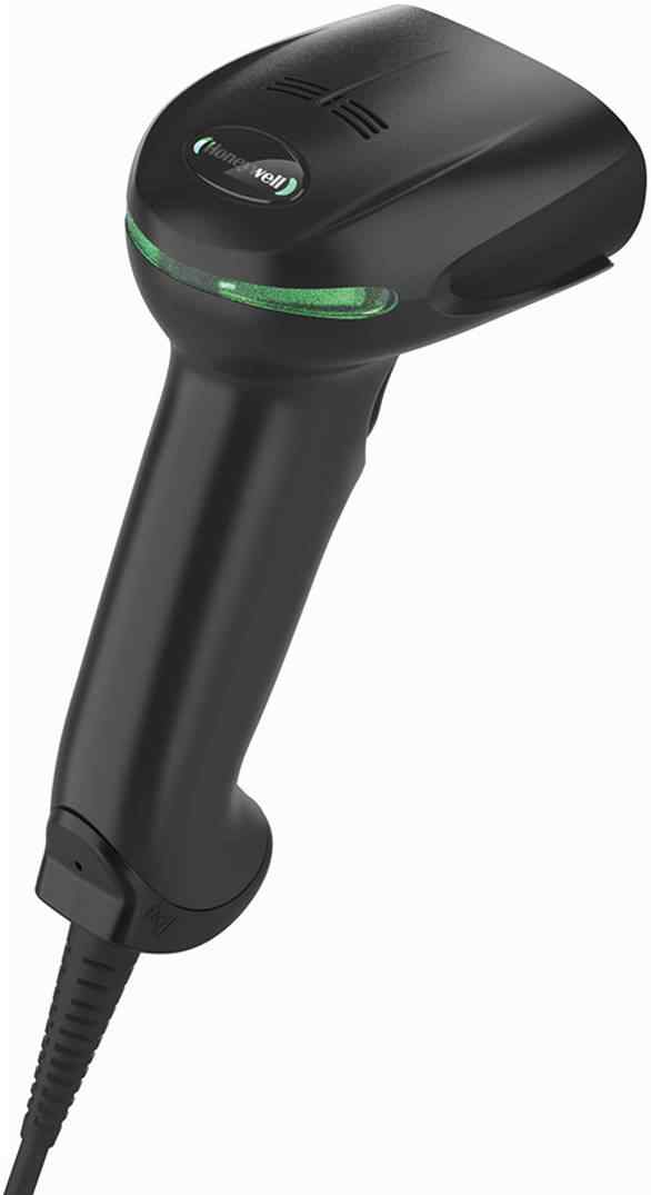 Honeywell Xenon 1950g 2D Barcode Scanner in black with a USB cable.