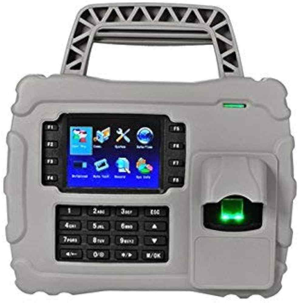 zkteco portable biometric machine in a white background