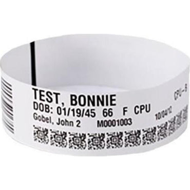 patients band in a white background