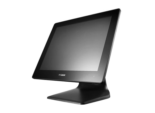 Black POS terminal on a white background