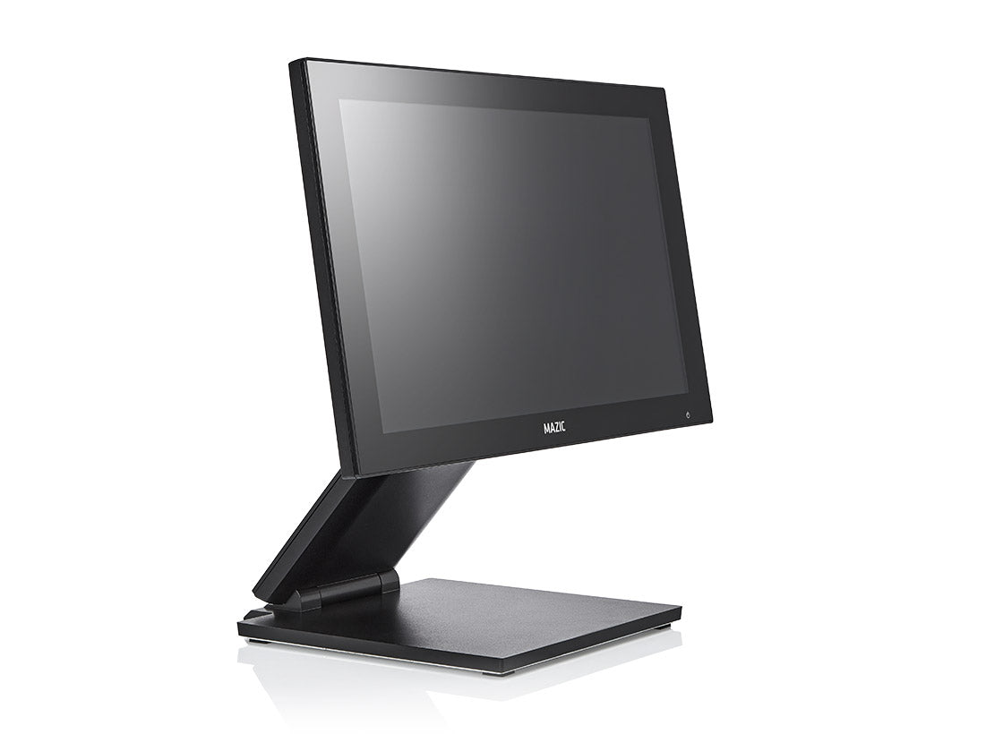 Black computer monitor on a white background
