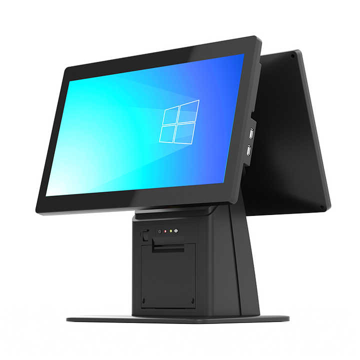 Touchscreen POS system with Windows logo on a white background