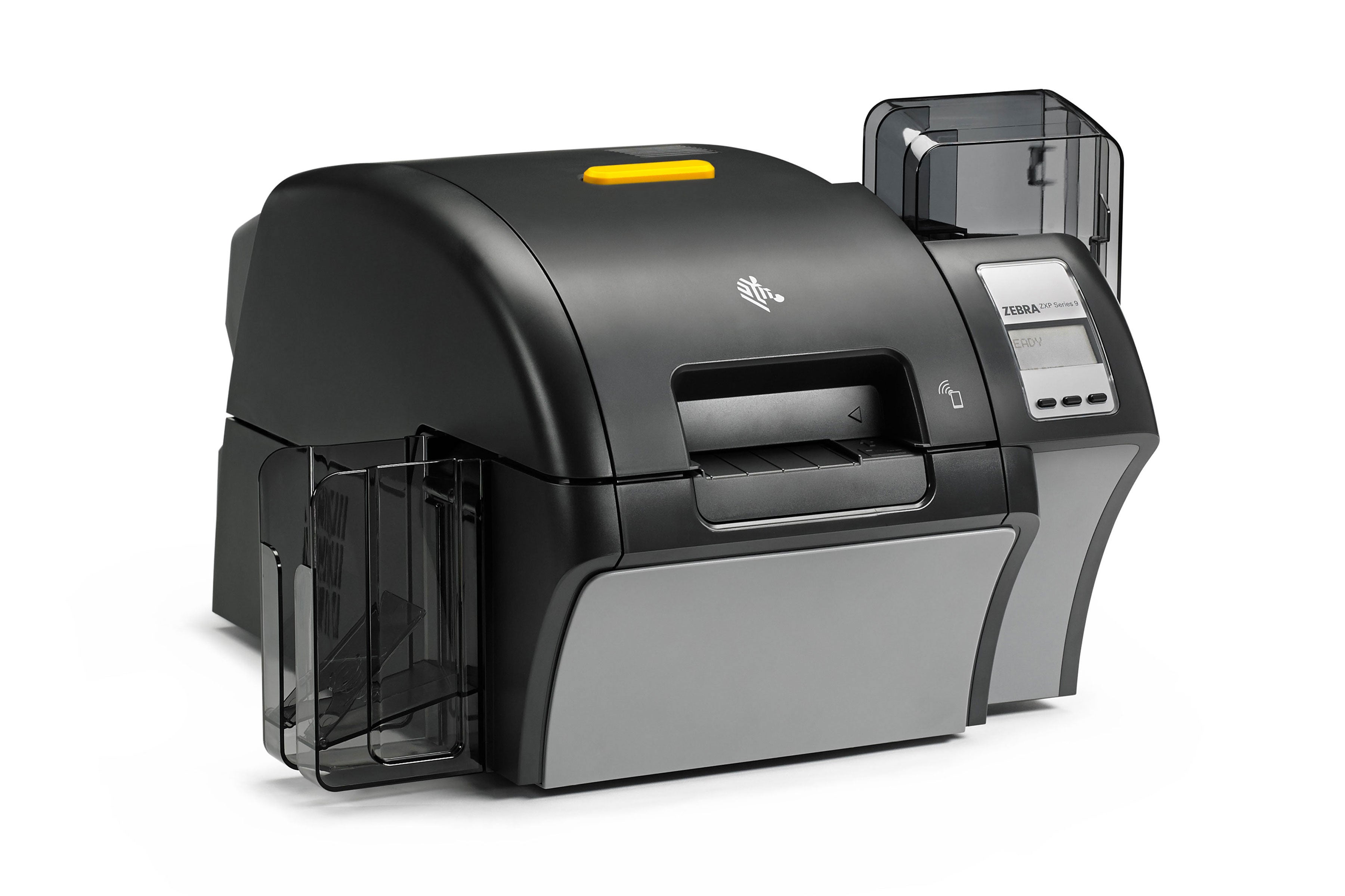 Zebra zxp 9 series id card printer front view